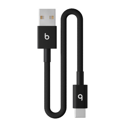 Apple Beats USB-A - USB-C 編み込み式充電ショートケーブル（20cm） - ボルトブラック