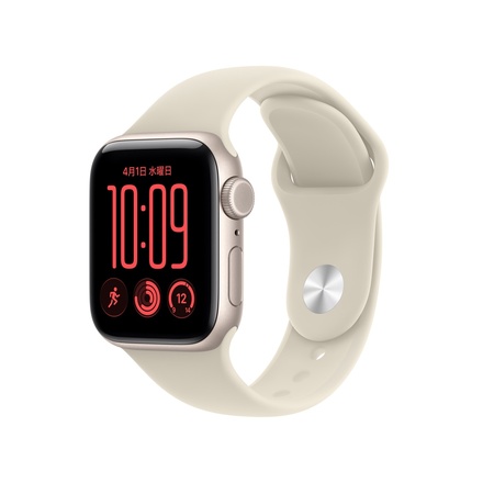 Apple Apple Watch SE 3（GPS + Cellularモデル）- 40mmスターライトアルミニウムケースとサンドスポーツバンド - S/M