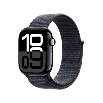 Apple Watch Series 10（GPS + Cellularモデル）- 42mmジェットブラックアルミニウムケースとインクスポーツループ