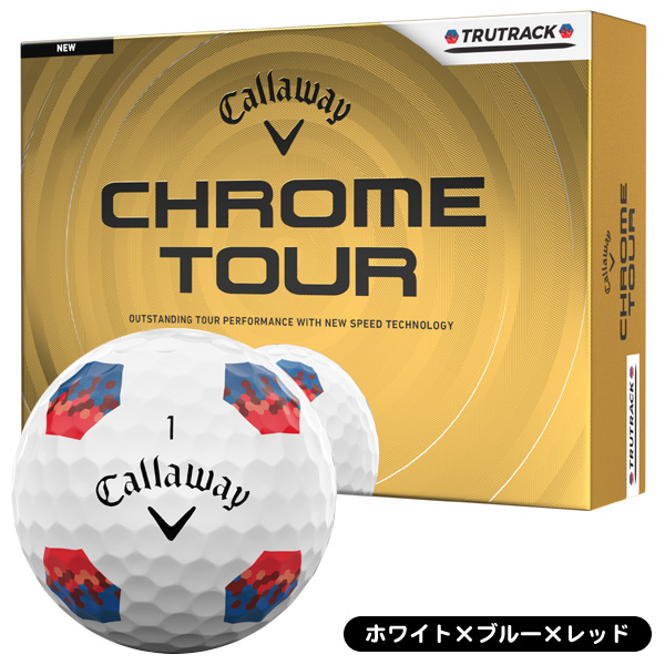 キャロウェイ クロムツアー トゥルートラック ゴルフボール 1ダース ホワイト×ブルー×レッド