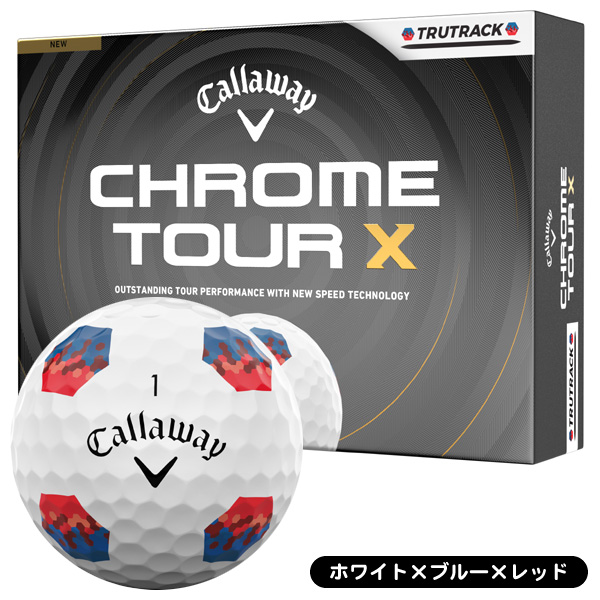 キャロウェイ クロムツアー X トゥルートラック ゴルフボール 1ダース ホワイト×ブルー×レッド