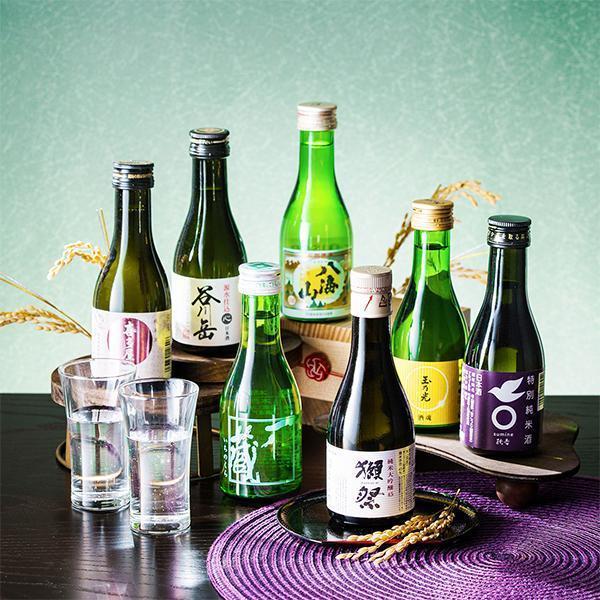 【母の日 父の日 プレゼント】日本酒 飲み比べ ギフト セット 7選-vol.2 全国7選 純米 大吟醸 獺祭 八海山入り 辛口 冷酒グラス2個付き 『GIFT』