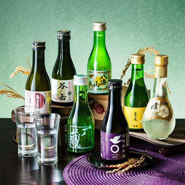 【母の日 父の日 プレゼント】日本酒 飲み比べ ギフト セット 7選-vol.1 全国7選 純米 大吟醸 八海山入り 辛口 冷酒グラス2個付き 『GIFT』