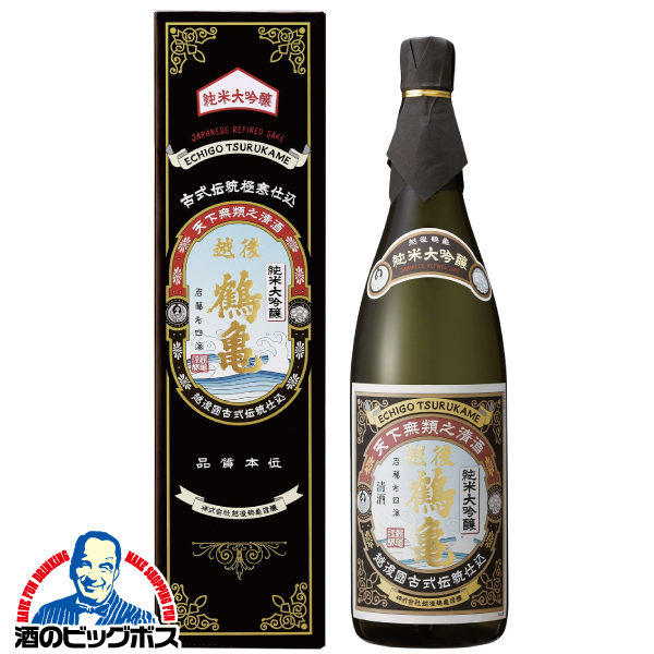 日本酒 純米大吟醸 越後鶴亀 純米大吟醸 化粧箱入り 1800ml×1本『FSH』