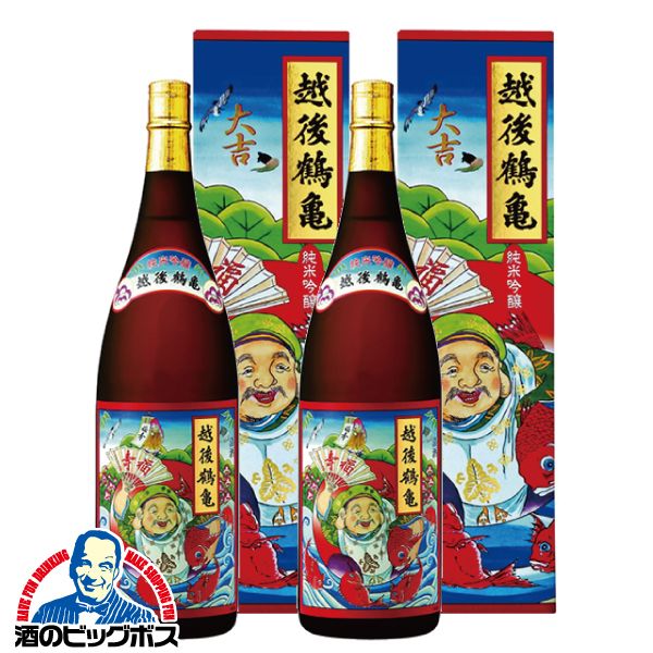 日本酒 純米吟醸 越後鶴亀 招福神 純米吟醸 化粧箱入り 1800ml×2本(002)『FSH』