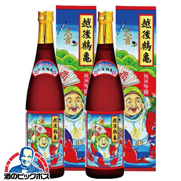 日本酒 純米吟醸 越後鶴亀 招福神 純米吟醸 化粧箱入り 720ml×2本(002)『FSH』