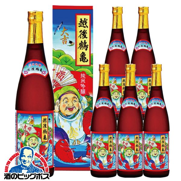 日本酒 純米吟醸 越後鶴亀 招福神 純米吟醸 化粧箱入り 720ml×1ケース/6本(006)『FSH』