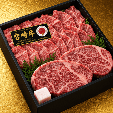 宮崎牛 ヒレずくし（ヒレステーキ 80g×2＋カルビ 焼肉 200g）