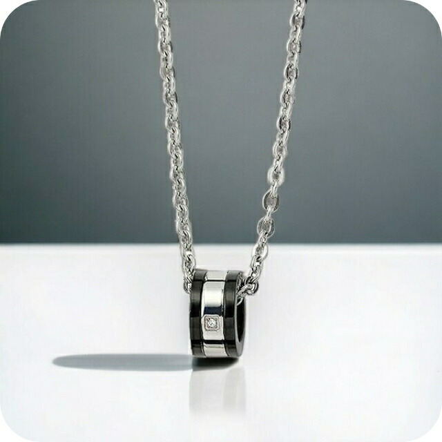 ライオンハート ネックレス LION HEART 正規品 リングネックレス シルバー×ブラック レディース メンズ アクセサリー ブランド ペンダント 04N122SM 記念日 誕生日プレゼント ギフト プレゼント 実用的