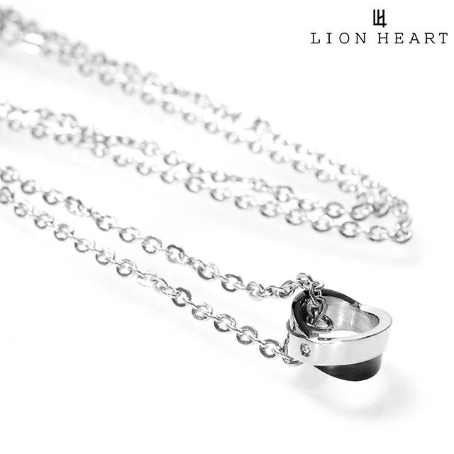 ライオンハート ネックレス メンズ ブランド LION HEART 04N143SM シルバー ブラック アクセサリー