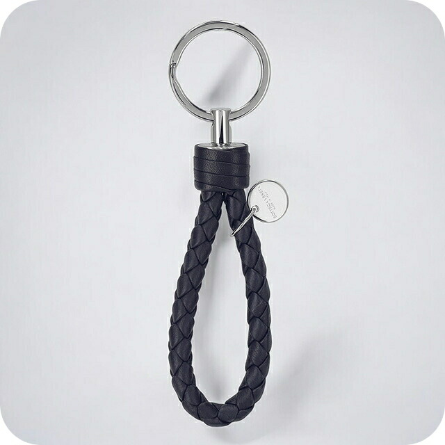 ボッテガ・ヴェネタ キーホルダー キーリング メンズ レディース BOTTEGA VENETA イントレチャート 113539 V3UN1 4039 ネイビー バッグチャーム ブランド 高級 おしゃれ プレゼント 実用的