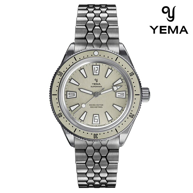 イエマ スキンダイバーCMM.20 自動巻き 腕時計 ブランド メンズ YEMA 12.25.20.33.SN.M3 アナログ ベージュ フランス製 おしゃれ 防水 プレゼント 男性 実用的