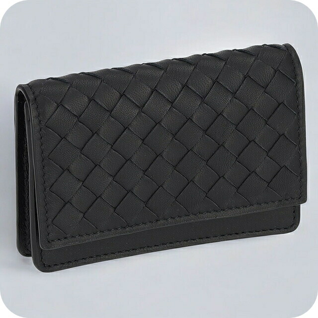 ボッテガ・ヴェネタ 名刺入れ メンズ レディース BOTTEGA VENETA イントレチャート レザー 133945 V3UN1 8803 ブラック ブランド 高級 おしゃれ プレゼント 実用的