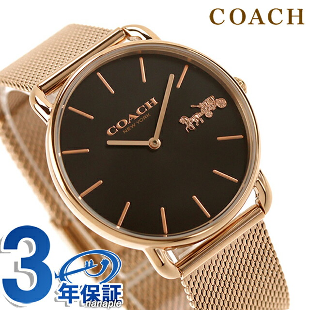コーチ エリオット クォーツ 電池式 腕時計 ブランド レディース COACH 14504384 アナログ ブラック ゴールド 黒 おしゃれ 防水 軽い 華奢 かわいい プレゼント 女性 実用的