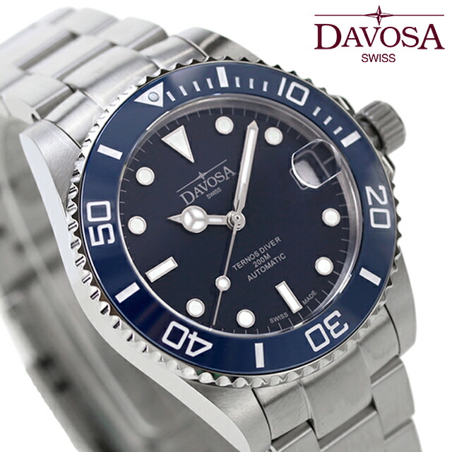 ダボサ テルノス ミディアム 自動巻き 腕時計 メンズ レディース DAVOSA 166.195.40 アナログ ブルー スイス製 ブランド おしゃれ 防水 プレゼント 実用的