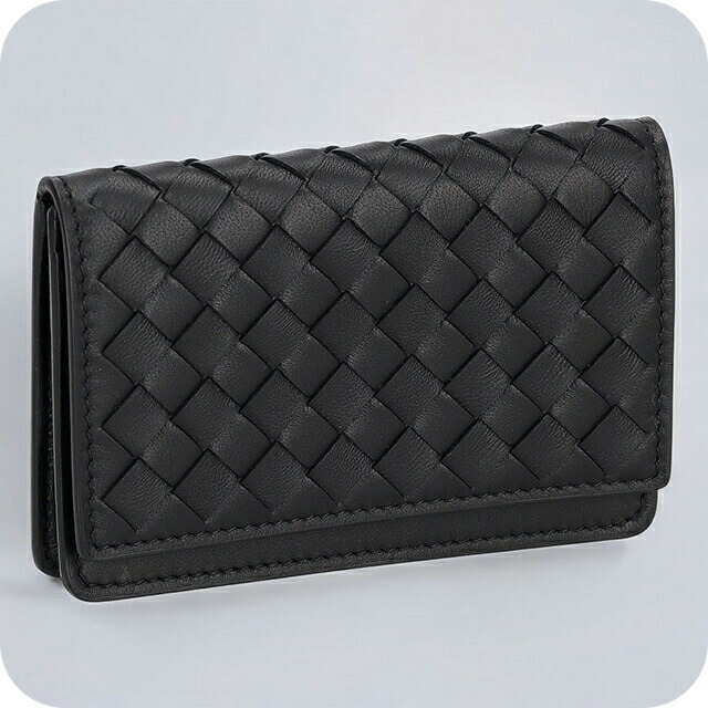 ボッテガ・ヴェネタ 名刺入れ メンズ レディース BOTTEGA VENETA イントレチャート レザー 174646 V3UN1 1275 ブラック ブランド 高級 おしゃれ プレゼント 実用的