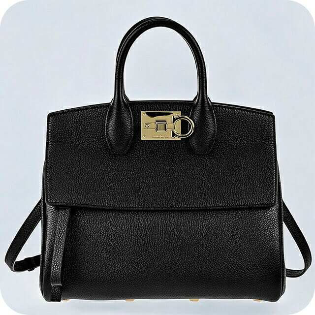 フェラガモ ハンドバッグ レディース Ferragamo 21H159CALF NER 718 293 ブラック 軽量 小さめ 手提げ ブランド 高級 おしゃれ プレゼント 女性 実用的 かわいい
