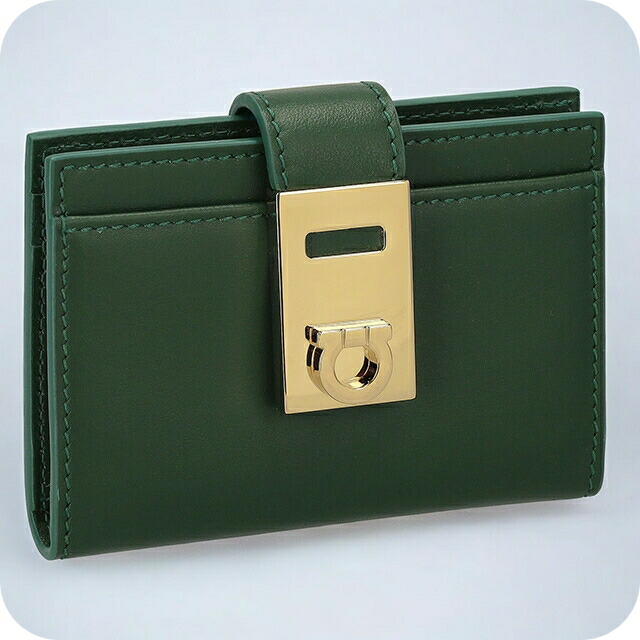 フェラガモ カードケース レディース Ferragamo 220552CALF FORGR 775 125 グリーン 定期入れ ブランド 高級 おしゃれ プレゼント 実用的