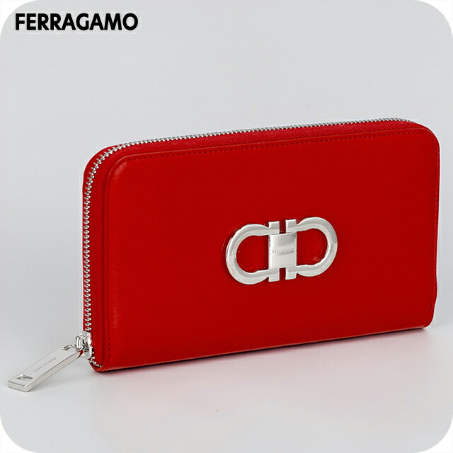 フェラガモ 長財布 レディース ブランド Ferragamo ITALY 220626 FLARD レッド