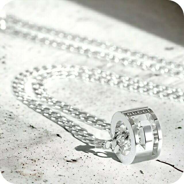 GUCCI グッチ ネックレス ブランド カットアウトG ペンダント シルバー925 GUCCI専用BOX付 Gリング メンズ レディース アクセサリー 223351 J8400 8106 ジュエリー 結婚記念日 誕生日プレゼント ギフト プレゼント 実用的