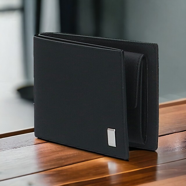 dunhill ダンヒル 二つ折り財布 メンズ 小銭入れあり 財布 プレイン 22R2P10PS ブラック コンパクト シンプル ビジネス 男性 ウォレット ブランド 高級 おしゃれ プレゼント 実用的