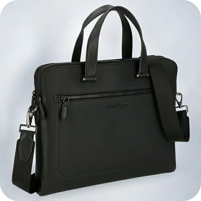 フェラガモ ビジネスバッグ メンズ Ferragamo 240133CALF NER 740 811 ブラック 軽量 A4 ノートpc ブランド 高級 おしゃれ プレゼント 男性 実用的 かっこいい