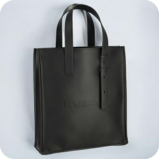 フェラガモ トートバッグ メンズ Ferragamo 241435CALF NER 769 591 ブラック 軽量 手提げ ブランド 高級 おしゃれ プレゼント 男性 実用的 かっこいい