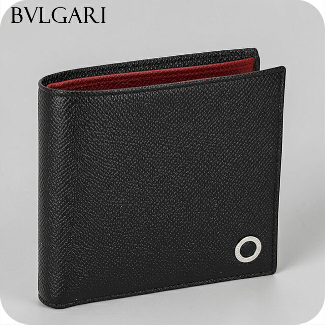 ブルガリ 二つ折り財布 二折財布 メンズ ブランド BVLGARI 288273 BLK ブラック/レッド