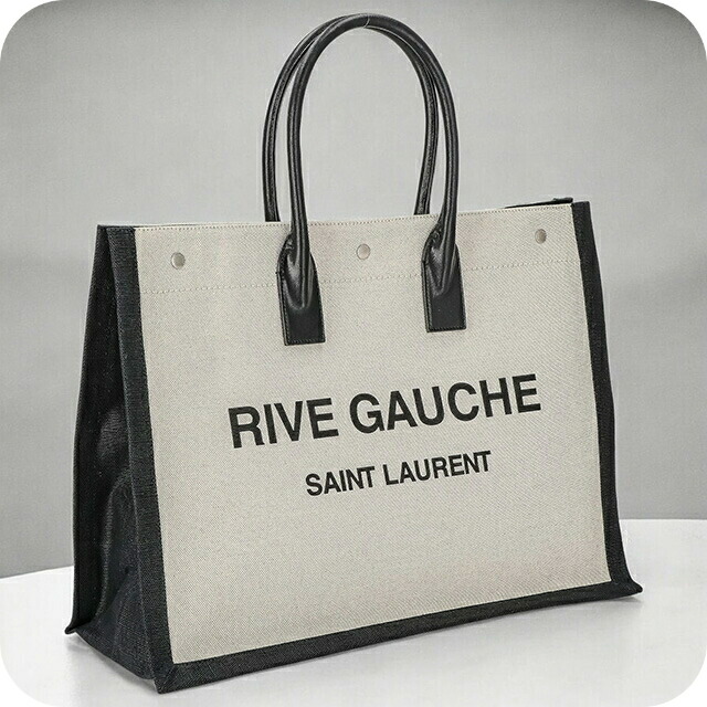 イヴ・サンローラン トートバッグ メンズ レディース Yves Saint Laurent 509415-FAAVU ホワイト／ブラック 軽量 手提げ ブランド 高級 おしゃれ プレゼント 男性 実用的 かっこいい