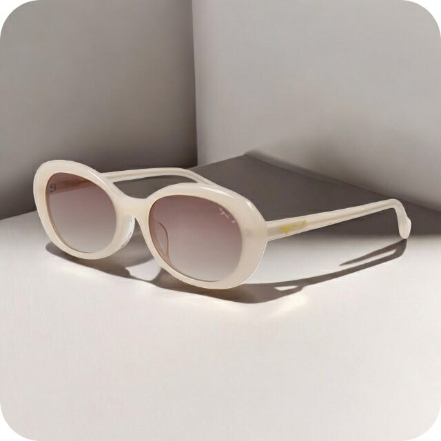 アニエスベー サングラス メンズ レディース ブランド agnes b. プラスチック 51-0003-1 フレームカラー ホワイト レンズカラー ブラウンハーフ 小物