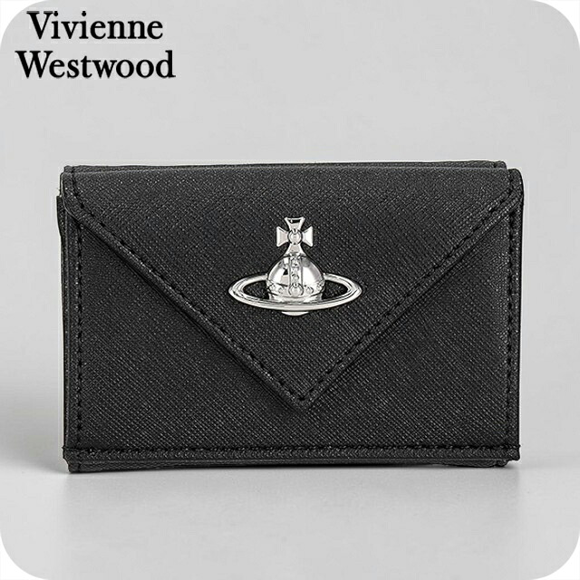 ヴィヴィアンウエストウッド 三つ折り財布 コンパクト 三折財布 レディース ブランド Vivienne Westwood CHINA 5115002EW-S0021 BLACK ブラック ウォレット 高級 おしゃれ プレゼント 実用的