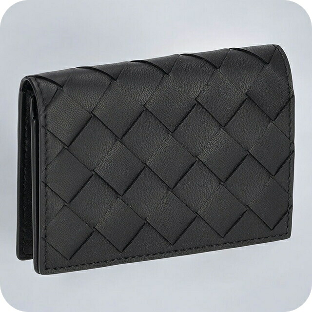 ボッテガ・ヴェネタ 名刺入れ メンズ BOTTEGA VENETA イントレチャート レザー 593115 V3UH2 8803 ブラック ブランド 高級 おしゃれ プレゼント 実用的