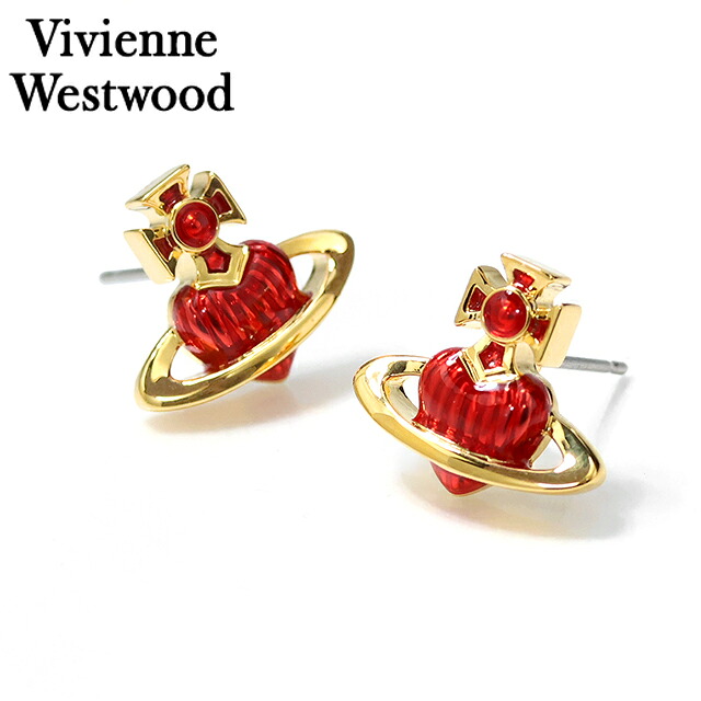 ヴィヴィアン ウエストウッド ピアス レディース ブランド Vivienne Westwood FABIANNA スタッド 両耳用 62010386 02R250 ゴールド レッド アクセサリー ビビアン ジュエリー ブランド 高級 おしゃれ プレゼント 女性 実用的 かわいい