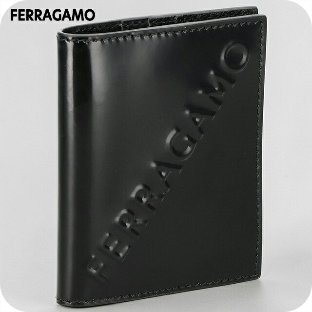 フェラガモ カードケース メンズ ブランド Ferragamo ITALY 661206 NER ブラック