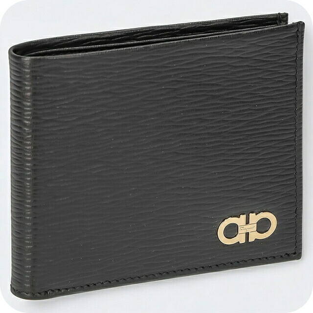 フェラガモ 二つ折り財布 メンズ Ferragamo 66A063CALF NERRT 685 950 ブラック ウォレット ブランド 高級 おしゃれ プレゼント 実用的
