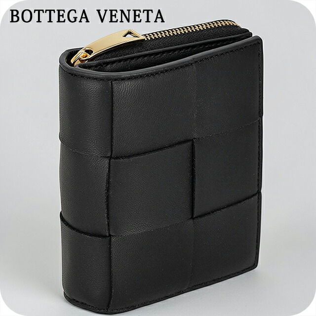 ボッテガ・ヴェネタ 二つ折り財布 二折財布 レディース ブランド BOTTEGA VENETA Italy 750253-V3UO1 8425 ブラック