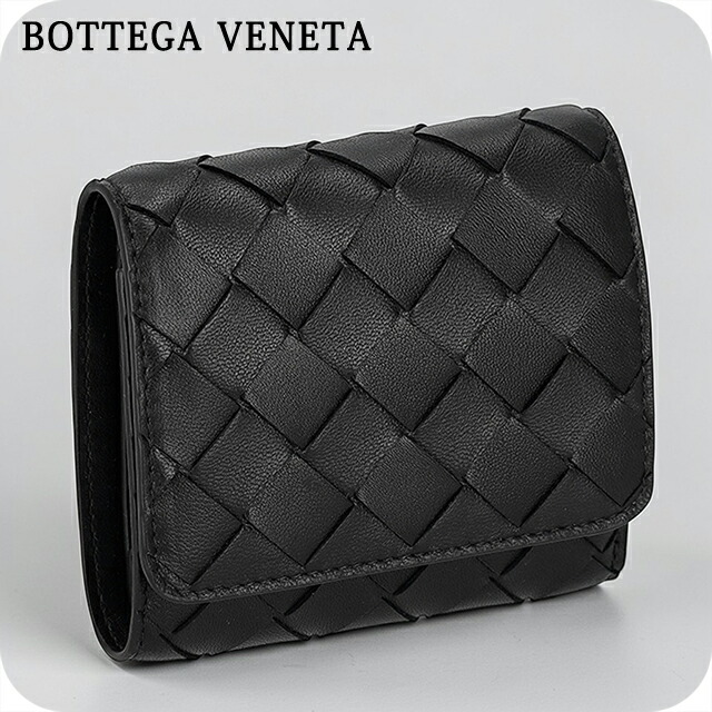 ボッテガ・ヴェネタ 三つ折り財布 三折財布 レディース ブランド BOTTEGA VENETA レザー Italy 776033-V3UH1 8425 ブラック