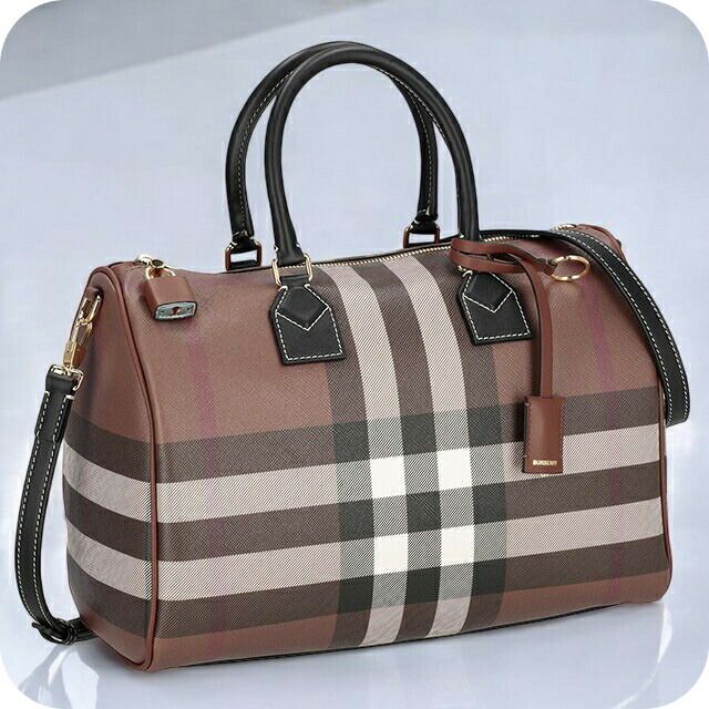 バ－バリ－ ハンドバッグ レディース BURBERRY チェック 8069662 ブラウン 軽量 小さめ 手提げ ブランド 高級 おしゃれ プレゼント 女性 実用的 かわいい