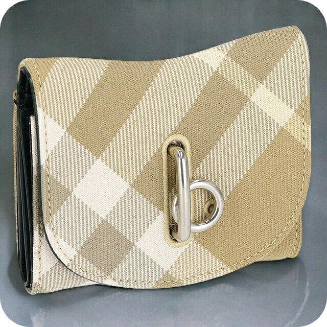 バ－バリ－ 三つ折り財布 レディース BURBERRY チェック 8081783 ベージュ系 ウォレット ブランド 高級 おしゃれ プレゼント 実用的