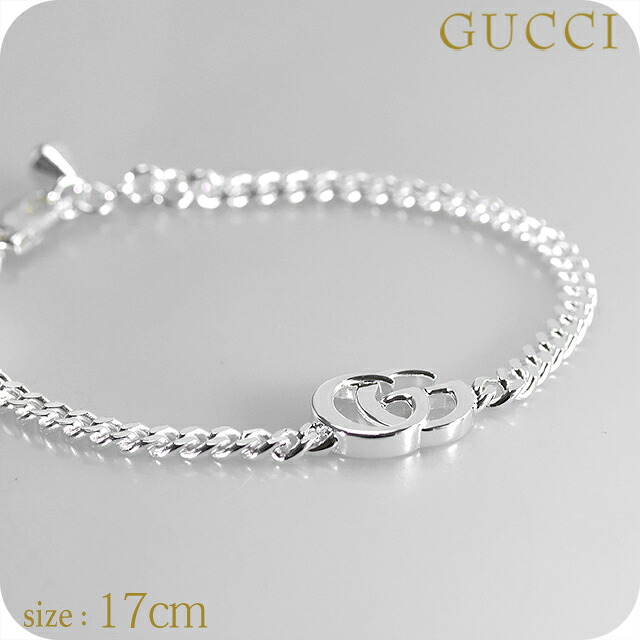 グッチ ブレスレット メンズ GUCCI ダブルG チェーン 814917-J8400-8106-17 シルバー アクセサリー 腕輪 ジュエリー ブランド 高級 おしゃれ プレゼント 男性 実用的 かっこいい