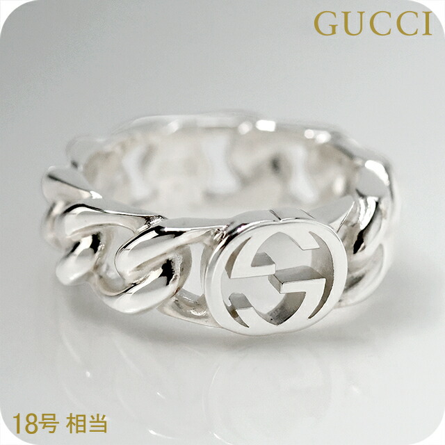 グッチ リング メンズ レディース ブランド GUCCI インターロッキング 18サイズ ロゴ 843627 J8400 0818 シルバー アクセサリー