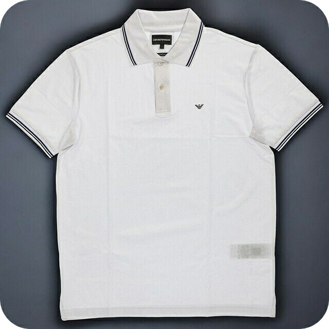 エンポリオ・アルマーニ ポロシャツ メンズ ブランド EMPORIO ARMANI 8N1FB31JPTZ 0100 M ホワイト