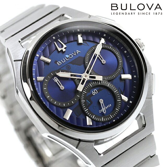 ブローバ カーブ ハイプレシジョンクォーツ 腕時計 ブランド メンズ クロノグラフ BULOVA 96A339 アナログ ブルー おしゃれ 防水 プレゼント 男性 実用的