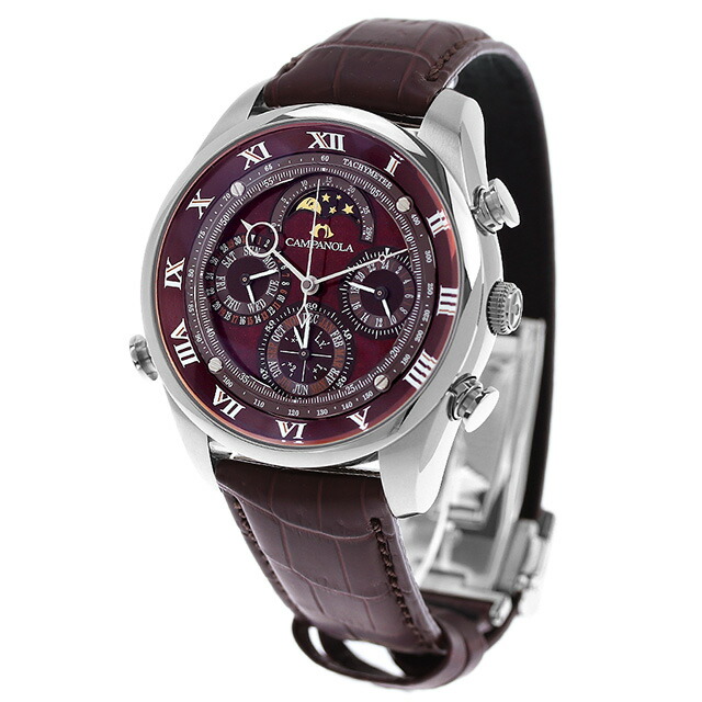 シチズン カンパノラ コンプリケーションコレクション グランドコンプリケーション 深緋 こきあけ クオーツ 腕時計 ブランド メンズ クロノグラフ ムーンフェイズ CITIZEN CAMPANOLA AH4081-17W アナログ レッド レッドブラウン 赤 日本製