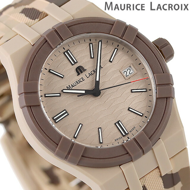 モーリスラクロア アイコン タイド 40mm クオーツ 腕時計 メンズ MAURICE LACROIX AI2008-IJJIZ-000-0 アナログ サンドベージュ カモフラージュ スイス製 ブランド おしゃれ 防水 プレゼント 男性 実用的