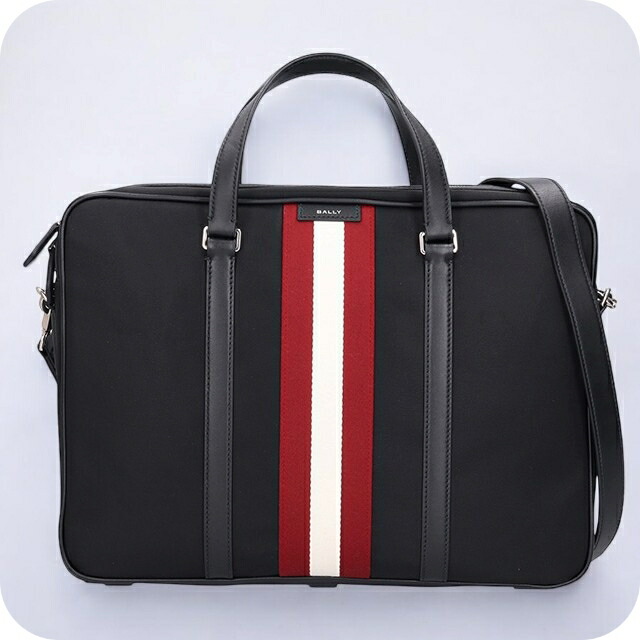 バリー ビジネスバッグ メンズ BALLY ナイロン 2WAY 6308533 ブラック レッド バッグ 軽量 A4 ノートpc ブランド 高級 おしゃれ プレゼント 男性 実用的 かっこいい