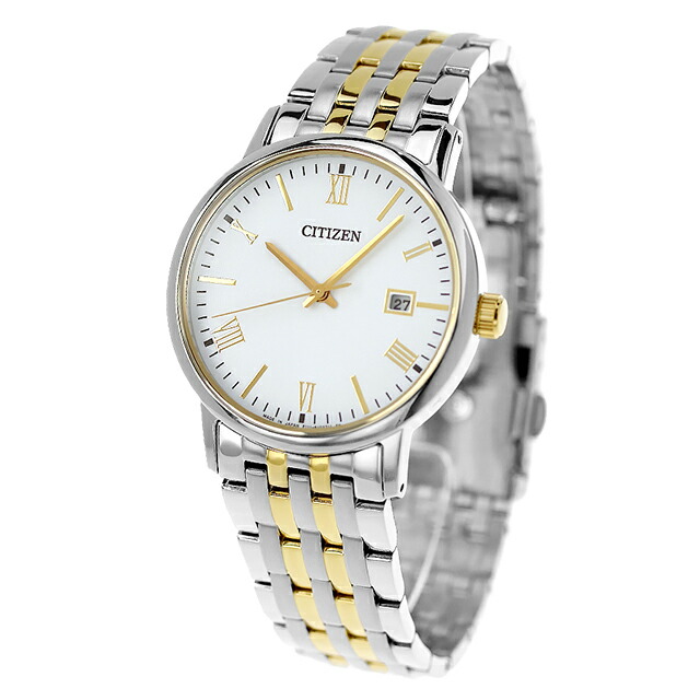 シチズン コレクション ソーラー 日本製 メンズ 腕時計 BM6774-51C CITIZEN ホワイト ゴールド 時計 ブランド おしゃれ 防水 プレゼント 男性 実用的