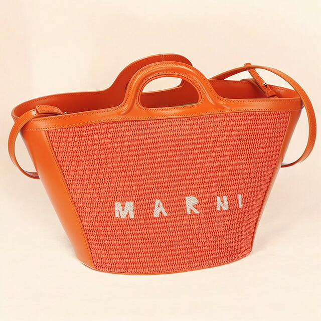 マルニ ハンドバッグ レディース ブランド MARNI BMMP0068Q0-P3860 オレンジ 軽量 小さめ 手提げ 高級 おしゃれ プレゼント 女性 実用的 かわいい
