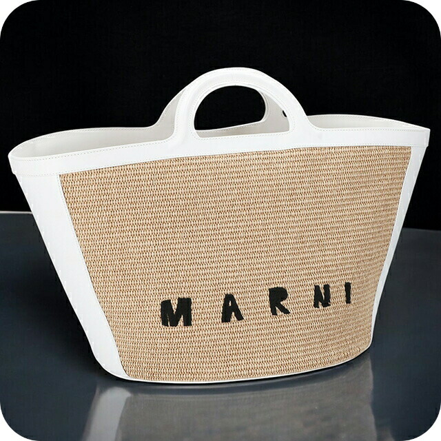 マルニ ハンドバッグ レディース MARNI BMMP0069Q0-P3860 ナチュラルベージュ ホワイト 軽量 小さめ 手提げ ブランド 高級 おしゃれ プレゼント 女性 実用的 かわいい