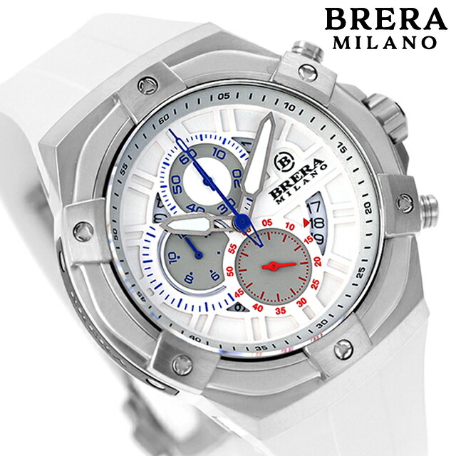 ブレラ ミラノ スーパースポルティーボ EVO クオーツ 腕時計 メンズ クロノグラフ BRERA MILANO BMSSQC4505B アナログ ホワイト 白 ブランド おしゃれ 防水 プレゼント 男性 実用的